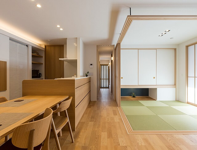 明るいリビングを配した和モダンの小さな平屋｜ダイワハウスの小さな平屋施工事例